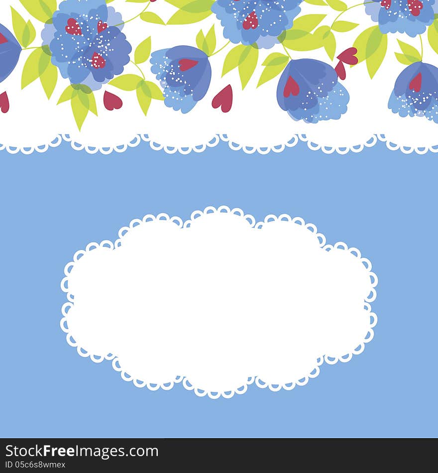 Vector summer background with flowers. Vector summer background with flowers