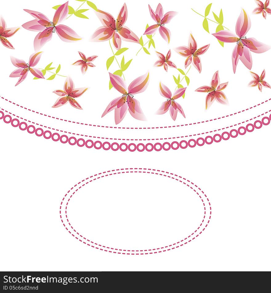 Vector summer background with flowers. Vector summer background with flowers