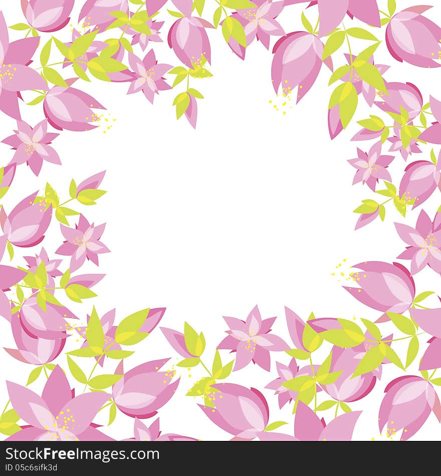 Vector summer background with flowers. Vector summer background with flowers