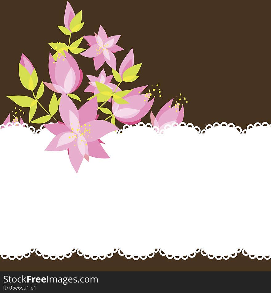 Vector summer background with flowers. Vector summer background with flowers