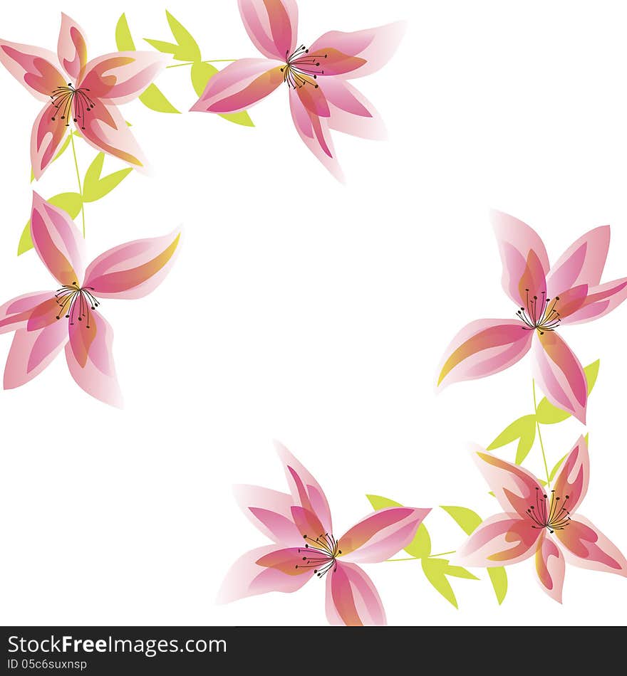 Vector summer background with flowers. Vector summer background with flowers