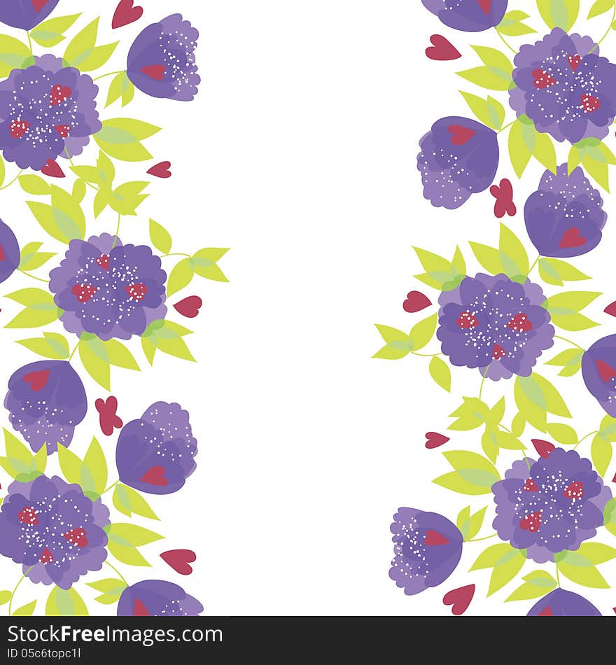 Vector summer background with flowers. Vector summer background with flowers