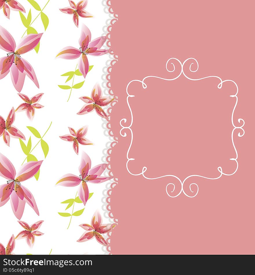 Vector summer background with flowers. Vector summer background with flowers