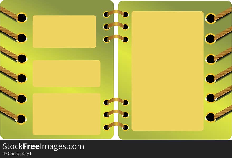 Illustration of open diary on isolated white background. Illustration of open diary on isolated white background