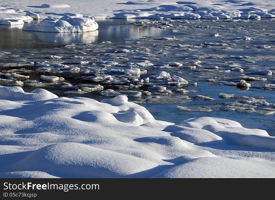 Abstract snow formations