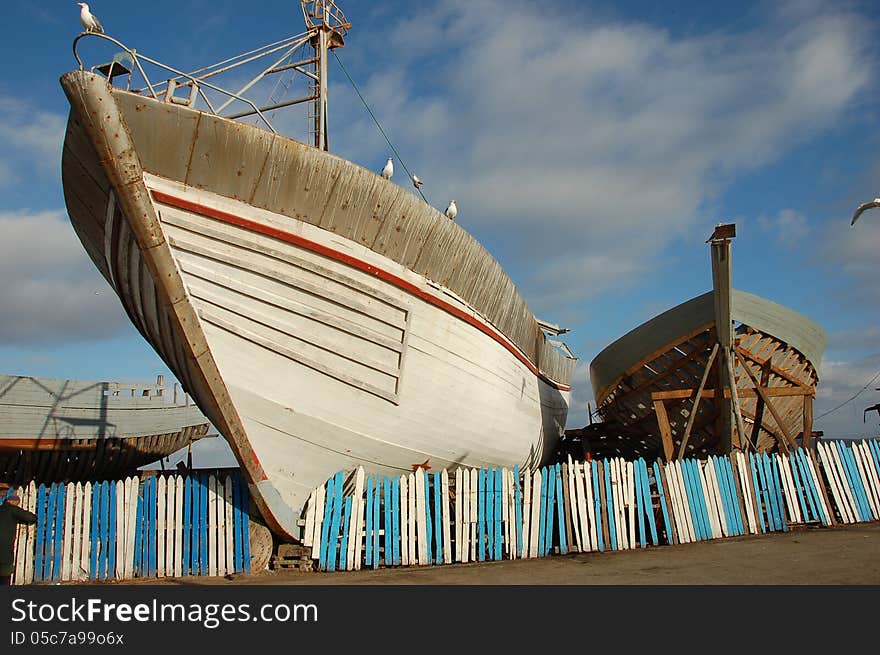 Boats in Port of Essaouira, Morocco