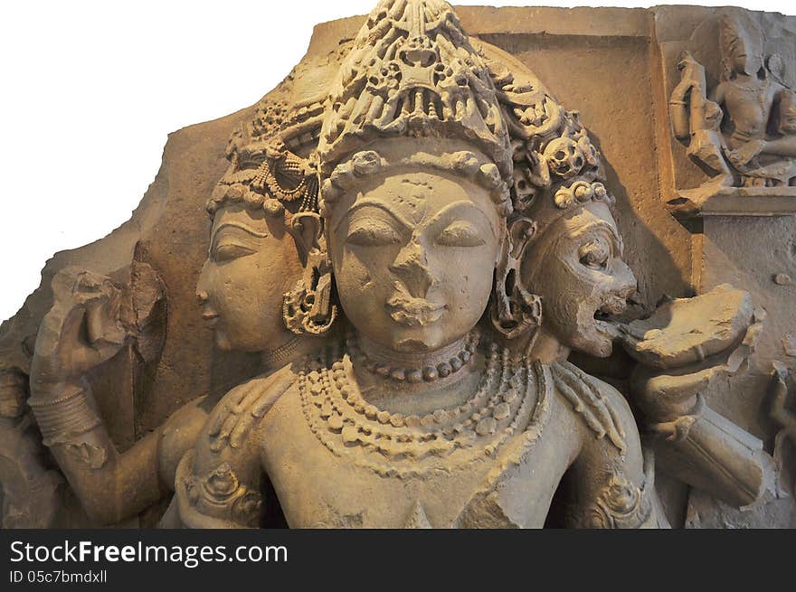 11th century stone carved statue of Indian mythical Gods. 11th century stone carved statue of Indian mythical Gods