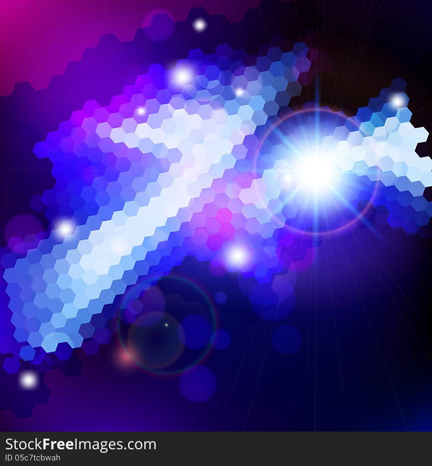 Abstract blue lens flare technology background. Vector illustration. Abstract blue lens flare technology background. Vector illustration.