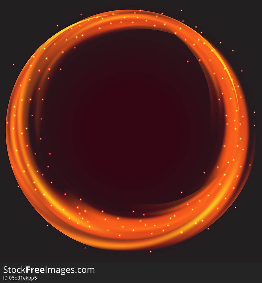 Fire circle frame. Vector illustration.