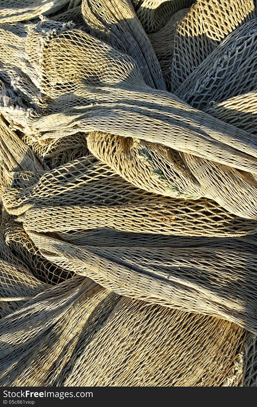 Texture of old fishing net