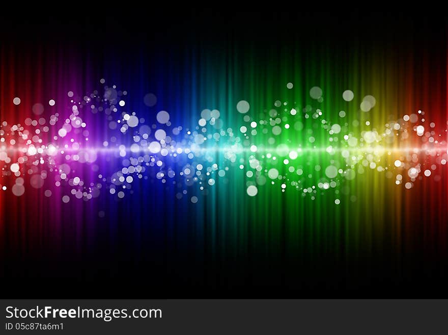 Bokeh and color wave abstract background