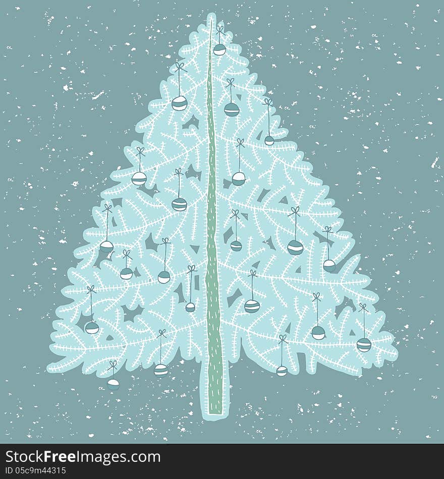 Hand drawn detailed grunge illustrations of a christmas tree with decoration No. 4. Objects are isolated in a group (only in version). Illustration is in eps8 mode!. Hand drawn detailed grunge illustrations of a christmas tree with decoration No. 4. Objects are isolated in a group (only in version). Illustration is in eps8 mode!