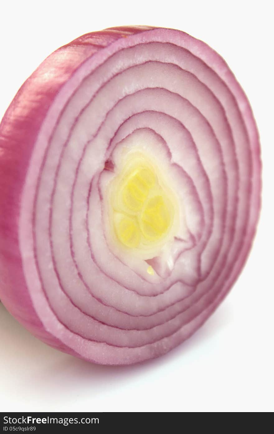 Onion on the white background