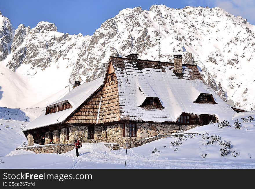 Hut in mountains