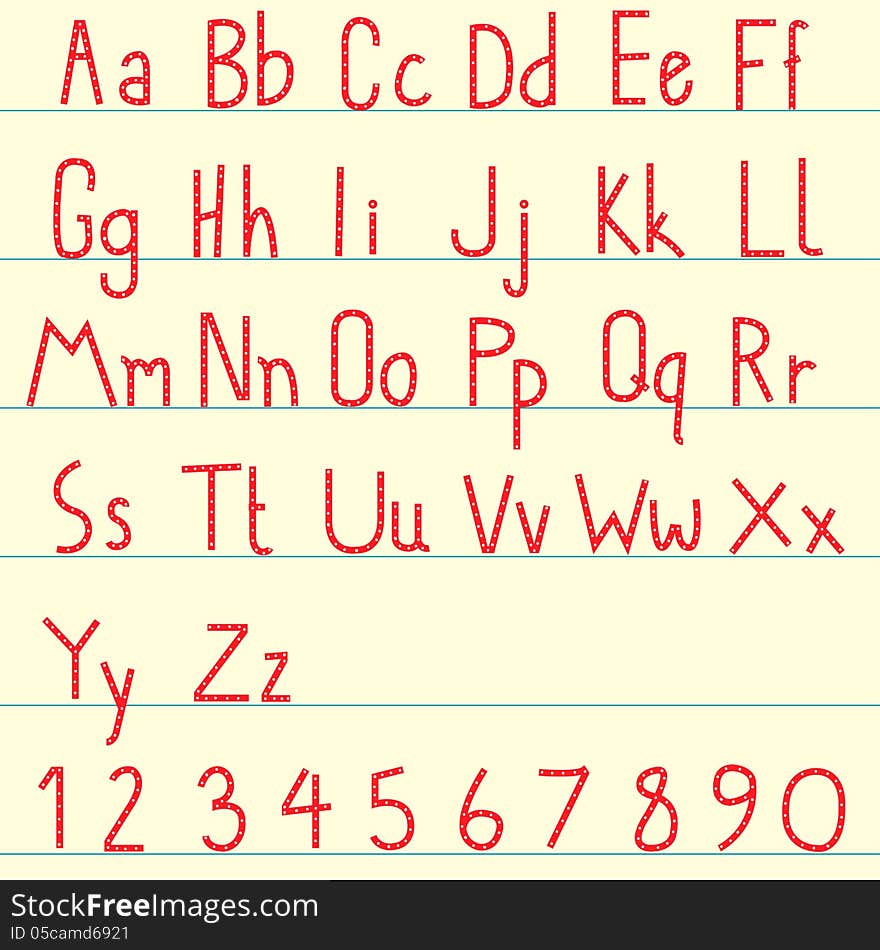 Red Alphabet Set