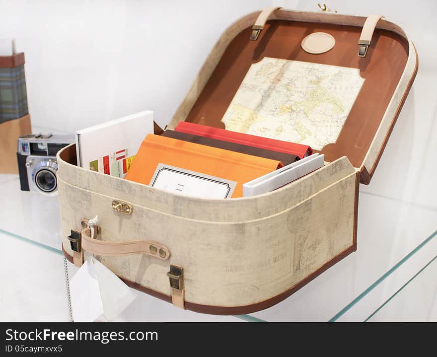 Suitcase with books