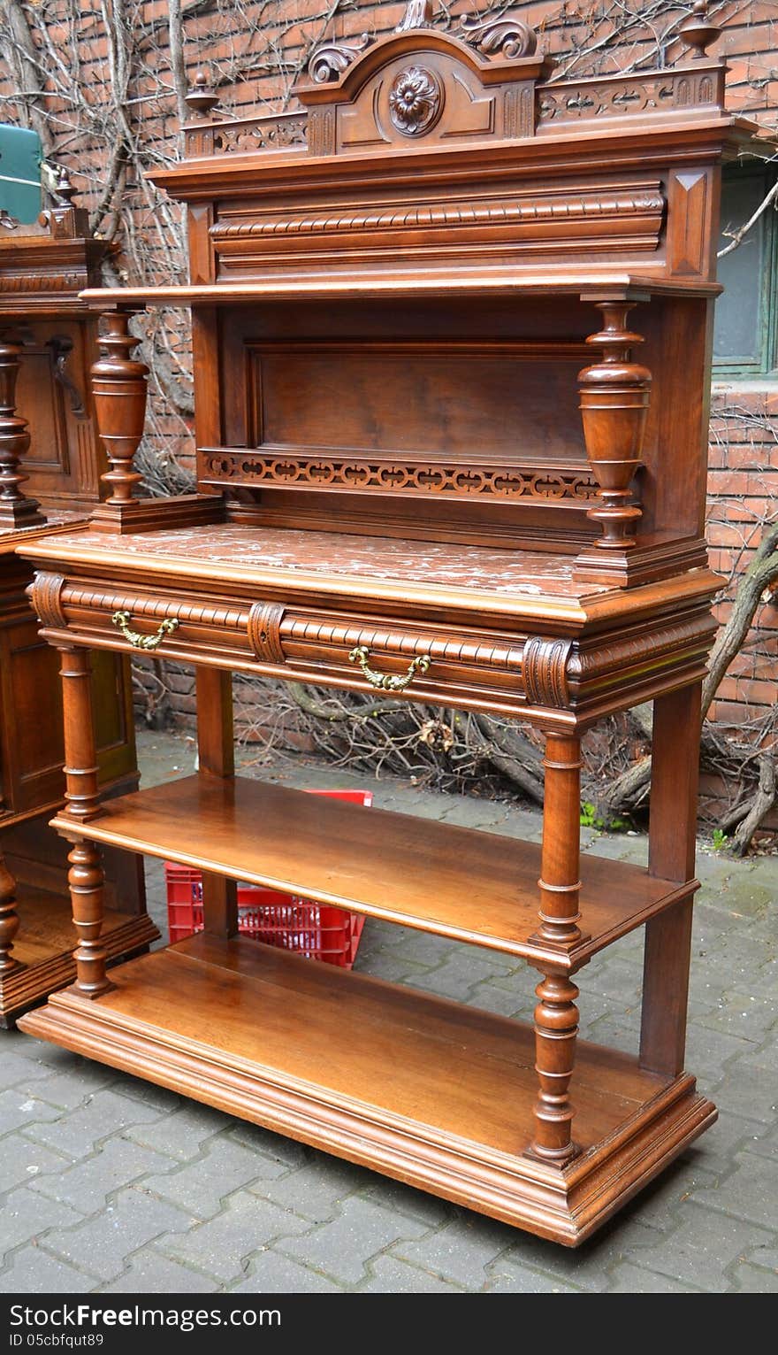 Image of a retro wood desk. Image of a retro wood desk