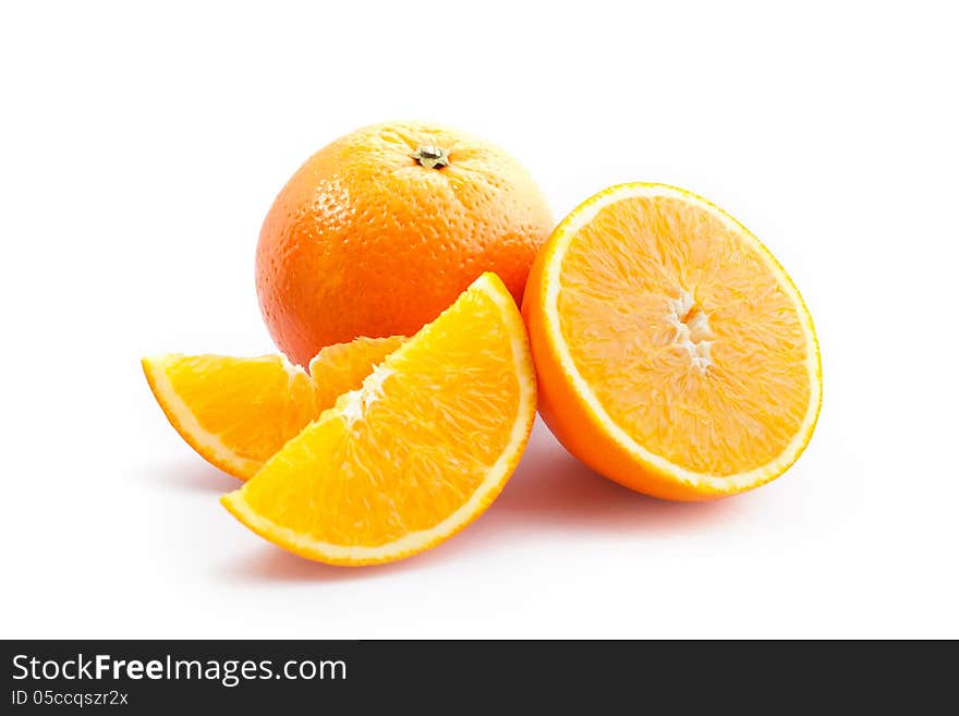 Orange on white background