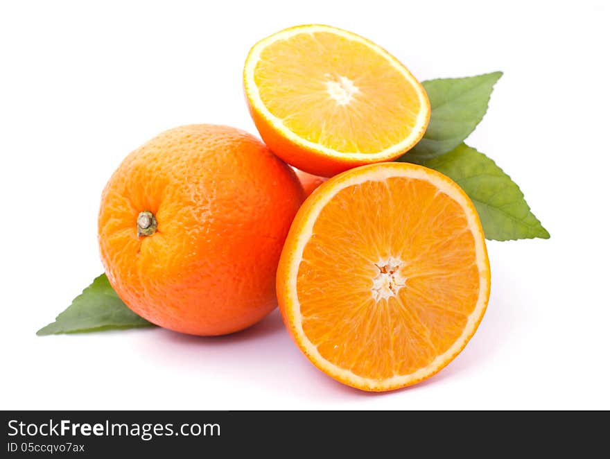 Orange on white background