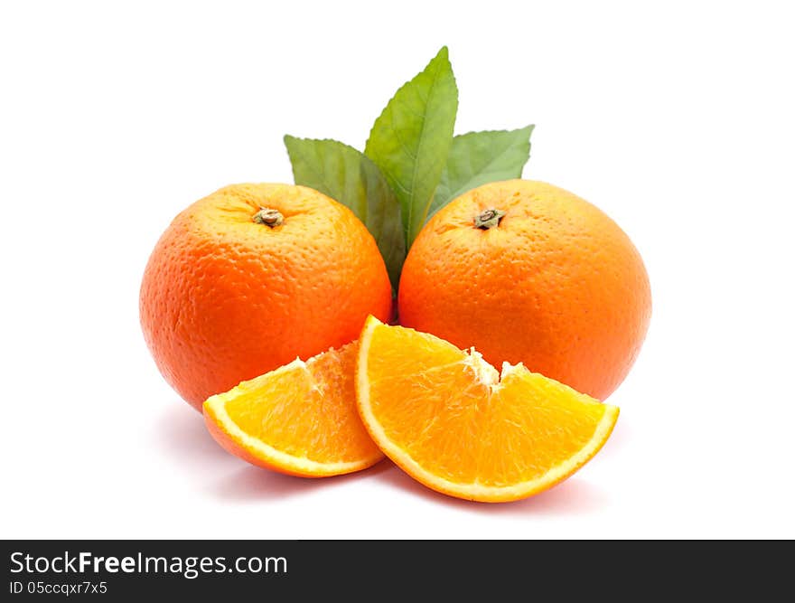 Orange on white background