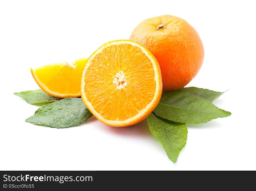 Orange on white background