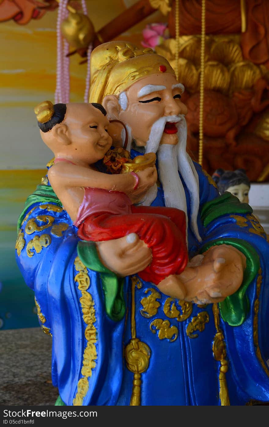 Chinese gods at wat Tha Ton,Thailand