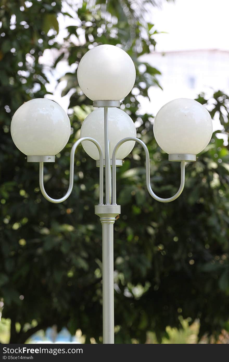 A Four Circular Lamp in the Garden. A Four Circular Lamp in the Garden.