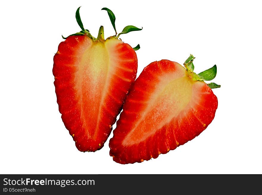 Strawberry with a white background