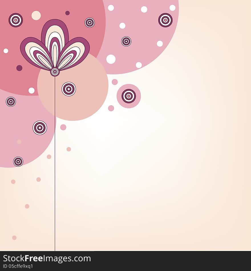 Pink background with stylized flower