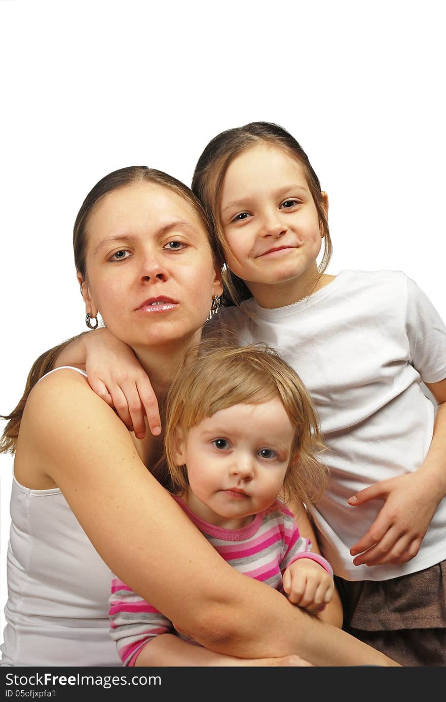 Portrait of a happy mother and her children