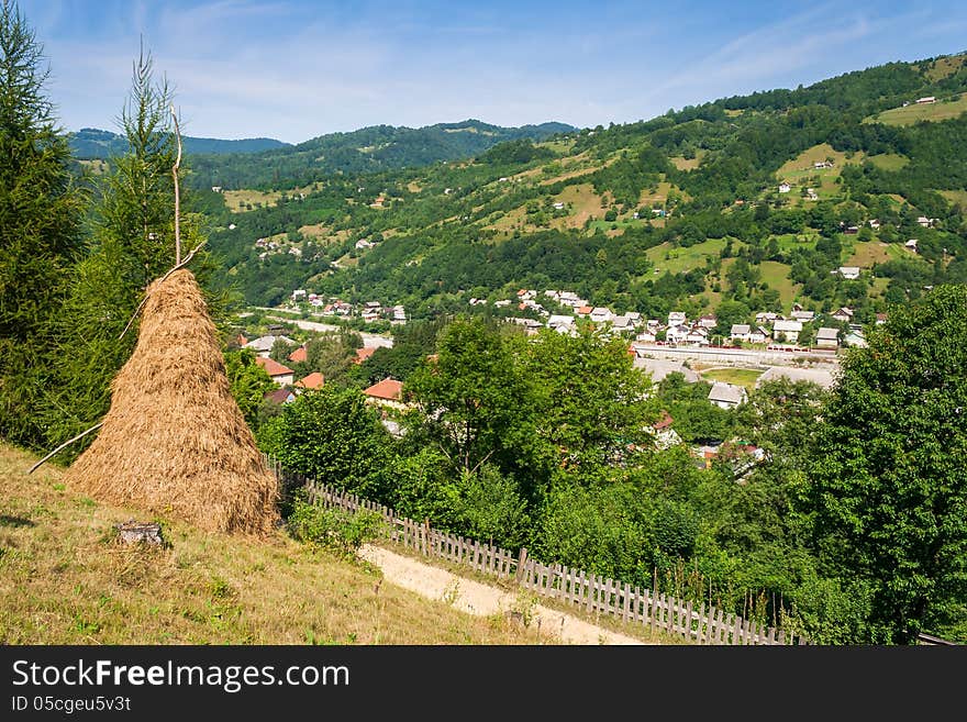 Wooden fence in mountains