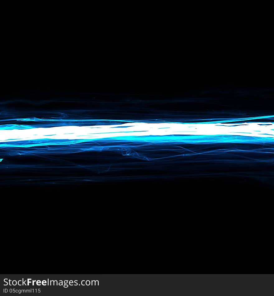 Neon blue light on a black background. Neon blue light on a black background