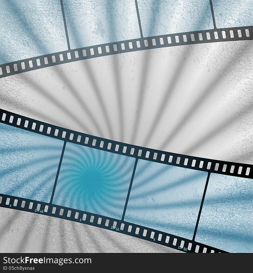 Vector: movies film blue light background.