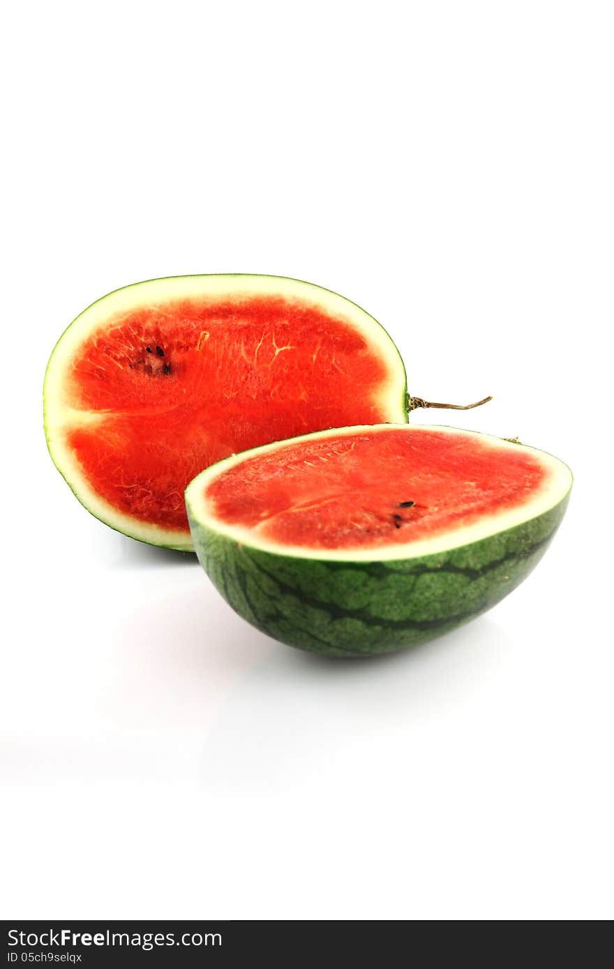 Slice The watermelon on White Baxkground.