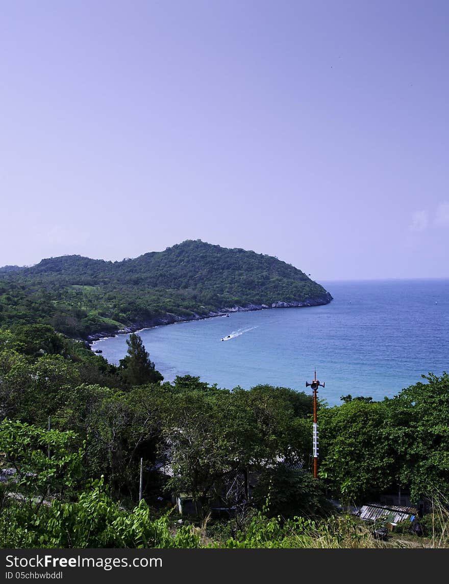 Top View Of Koh Sichang Island ,thailand