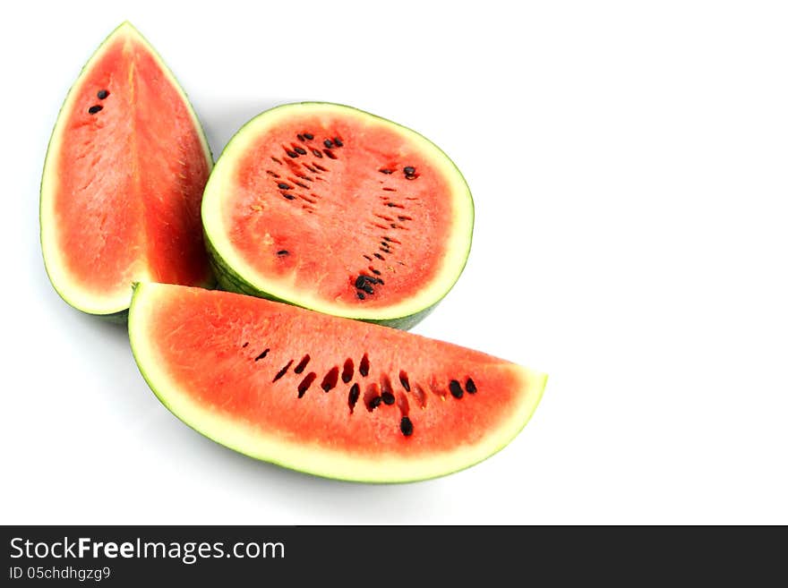 The Watermelon which are Three sliced.