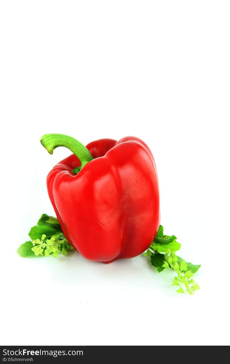 Focus Bell peppers on white Background. Focus Bell peppers on white Background.