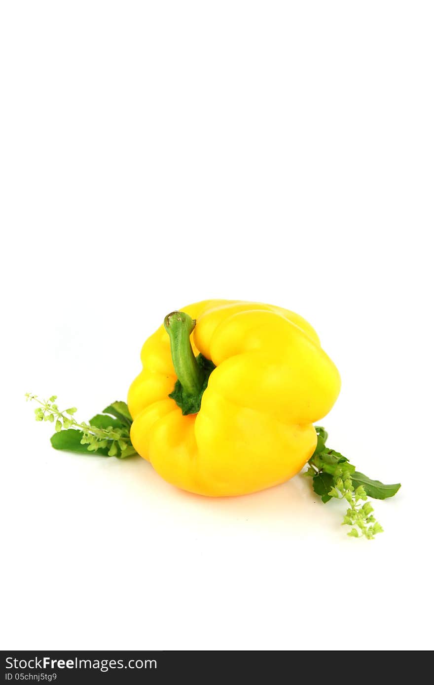 A Bell peppers on white Background. A Bell peppers on white Background.