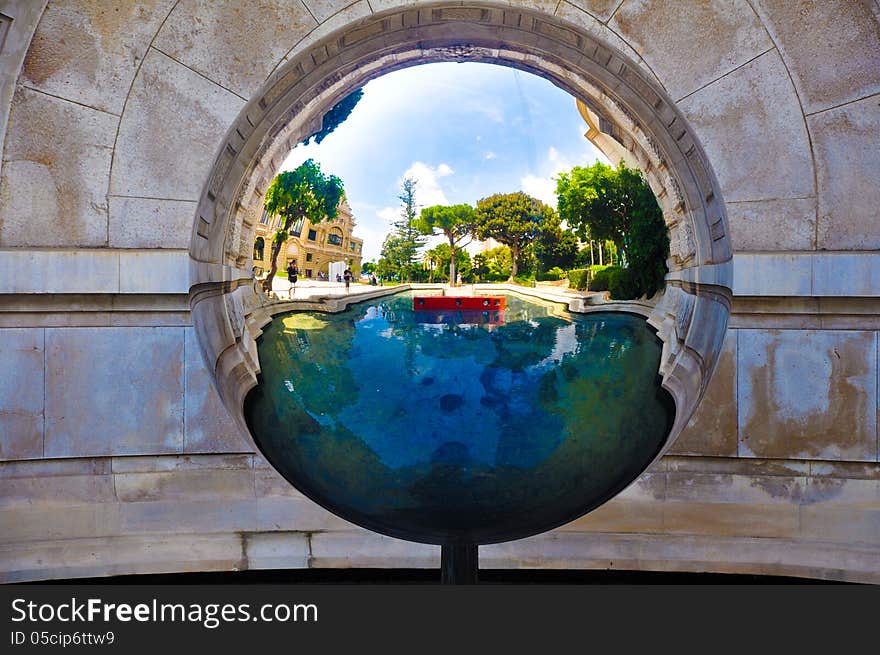 Interesting globe in a monaco park. Interesting globe in a monaco park