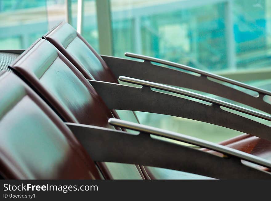 Airport seats with a beautiful design. Airport seats with a beautiful design