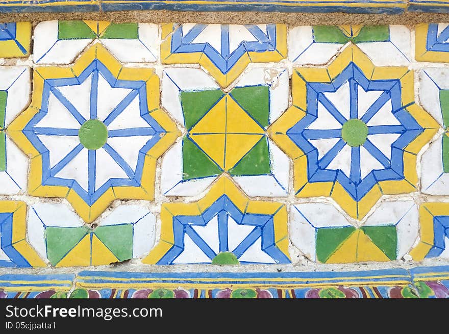 Colorful Vintage Ceramic Tiles Wall