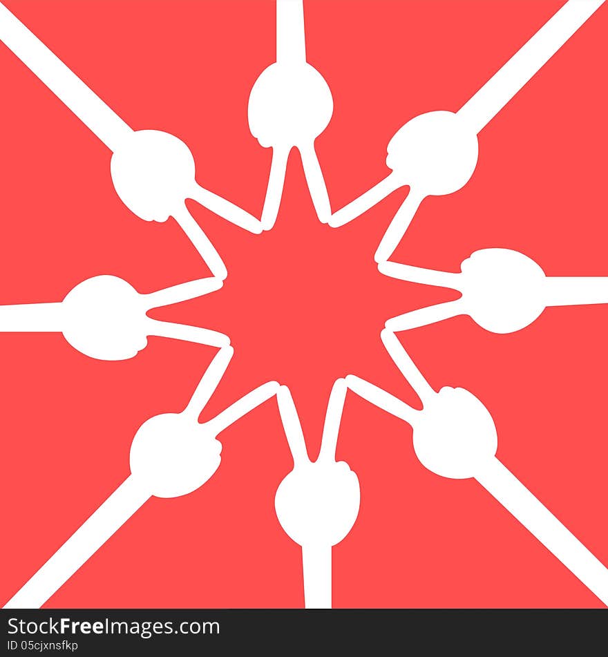 Teamwork fighting hand sign vector. Teamwork fighting hand sign vector