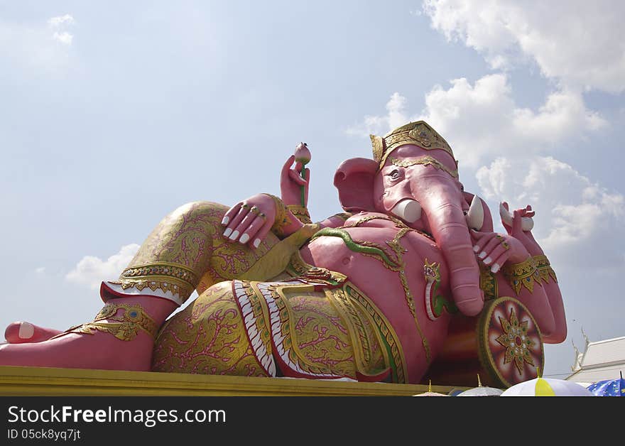 The pink statue of Ganesha