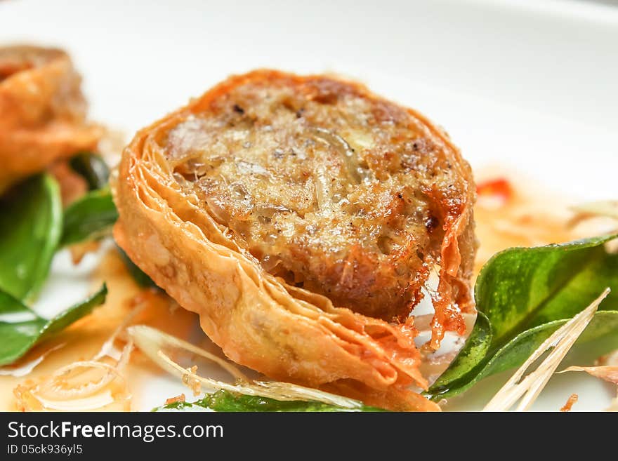 Deep Fried Crab Meat Rolls