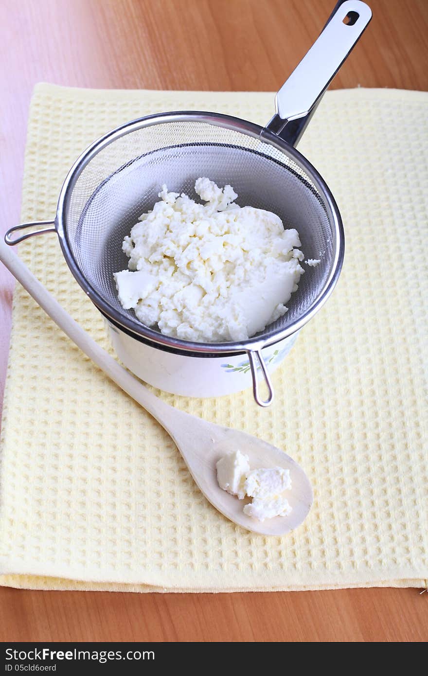 Fresh homemade cottage cheese