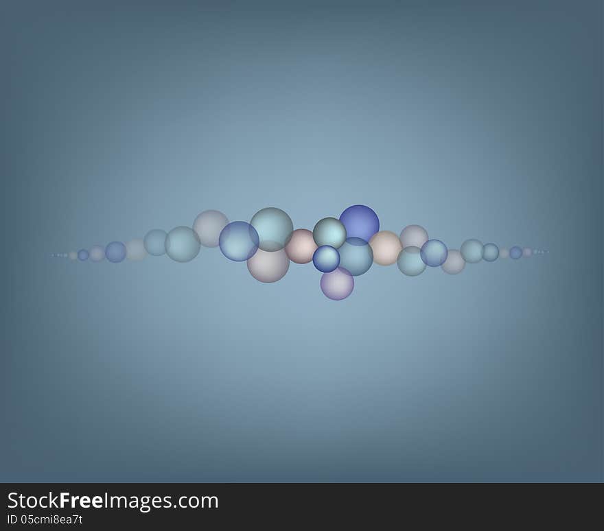 Illustration Of Abstract Bubbles On Grey Backgroun