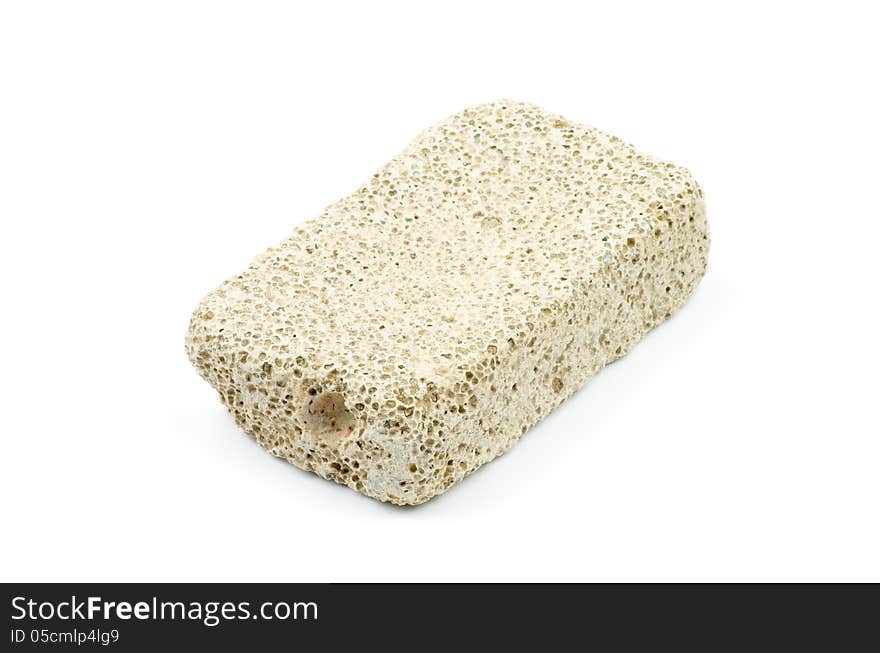 Gray Pumice Stone for Skin Care isolated on white