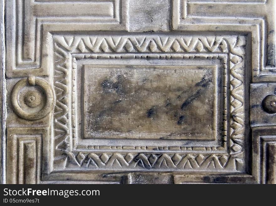 Detail of marble door in the Blue Mosque, Istanbul