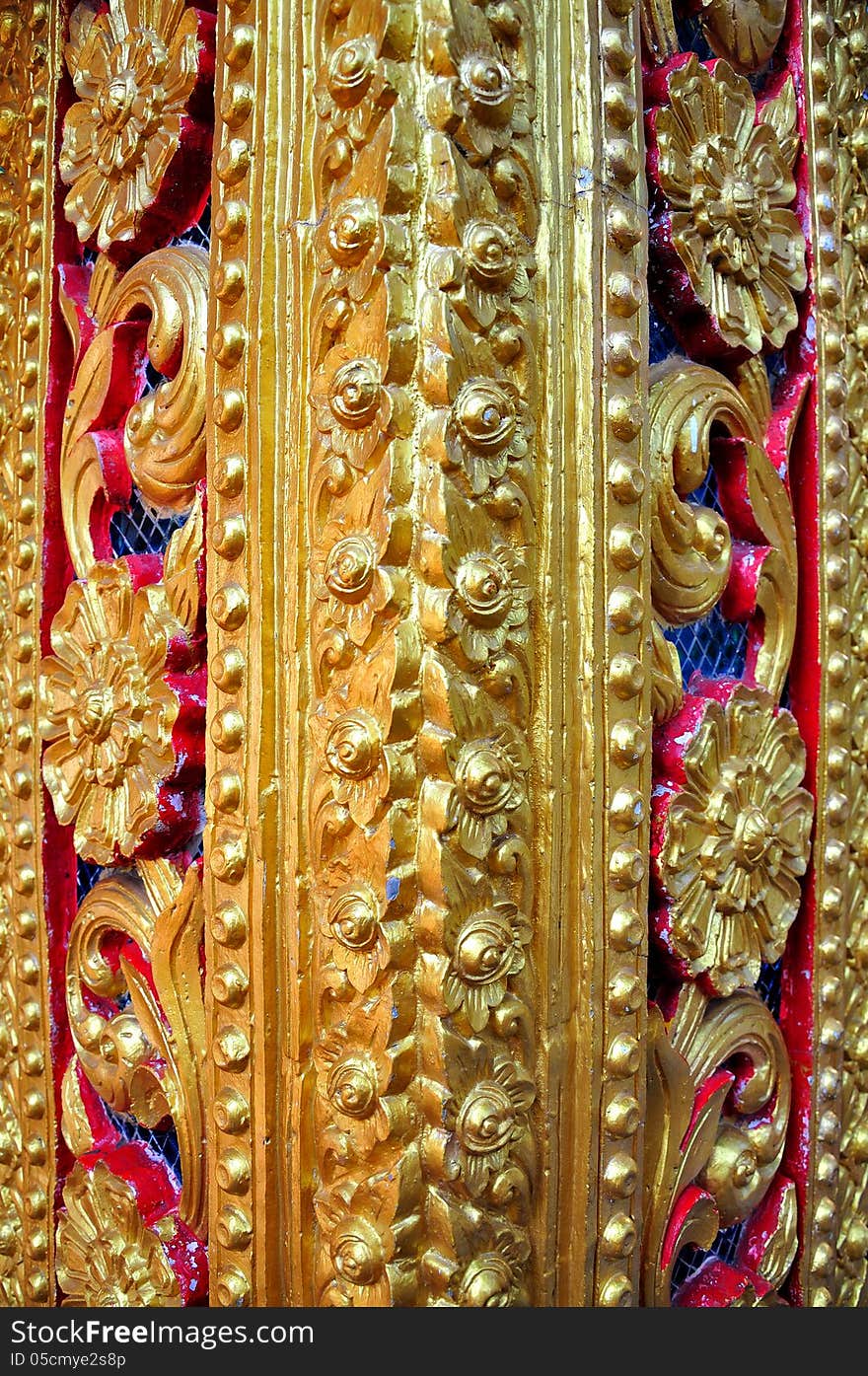 The beautyful pole of Thai temple texture. The beautyful pole of Thai temple texture