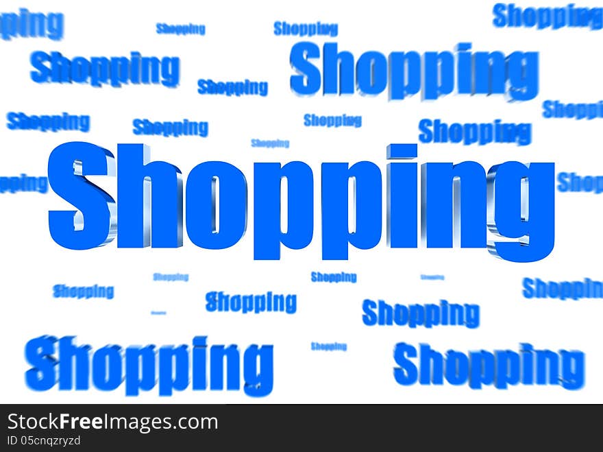 Three-dimensional Shopping plenty blue. Three-dimensional Shopping plenty blue